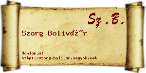 Szorg Bolivár névjegykártya